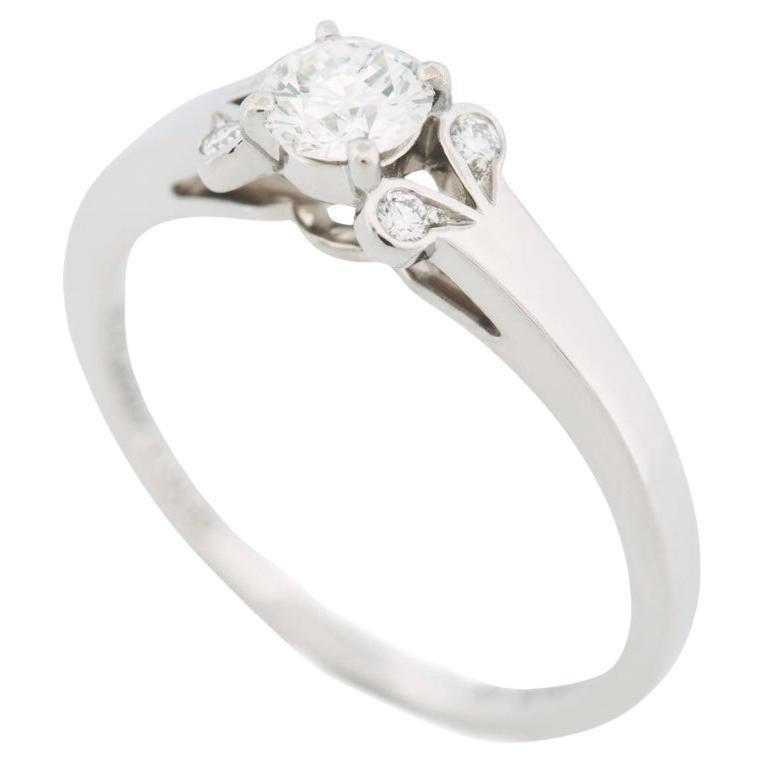 Cartier Ballerine Solitaire 0.32ct Diamond Engagement Ring Pt 51 For Sale