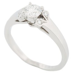 Used Cartier Ballerine Solitaire 0.36ct Diamond Engagement Ring Pt 49