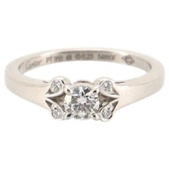 Cartier Bague solitaire Ballerine en platine avec diamant RBC D/VVS1 .23CT