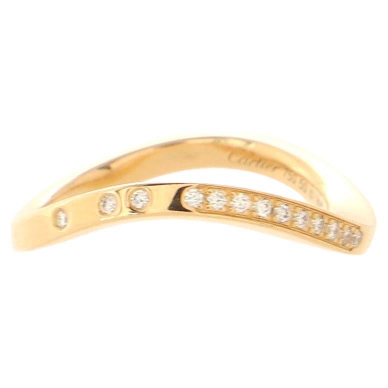 Cartier Ballerine Wedding Band Ring 18k Yellow Gold and Diamonds
