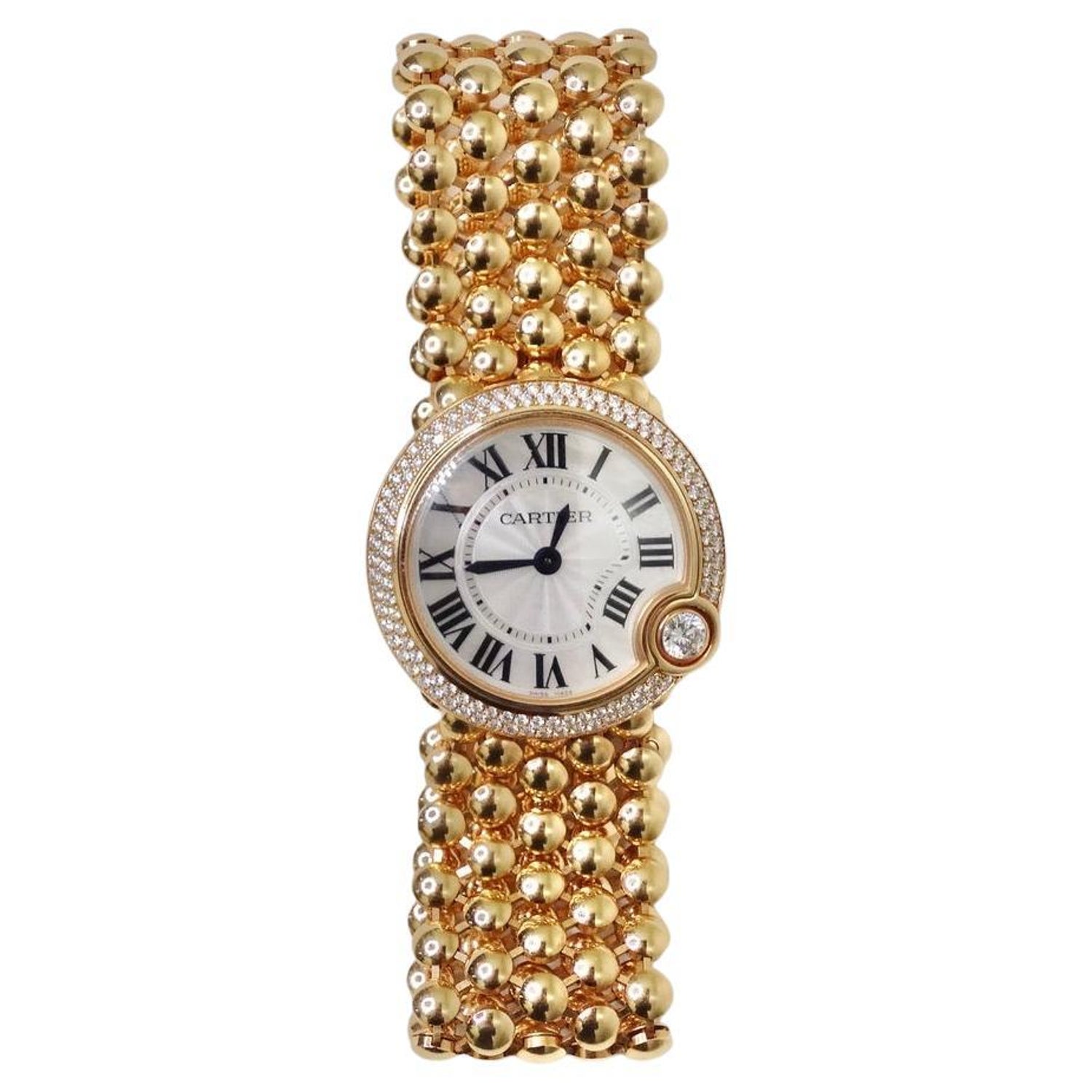 Louis Vuitton Tambour Bijou Diamond Pink Mother of Pearl White Gold Secret  Watch at 1stDibs