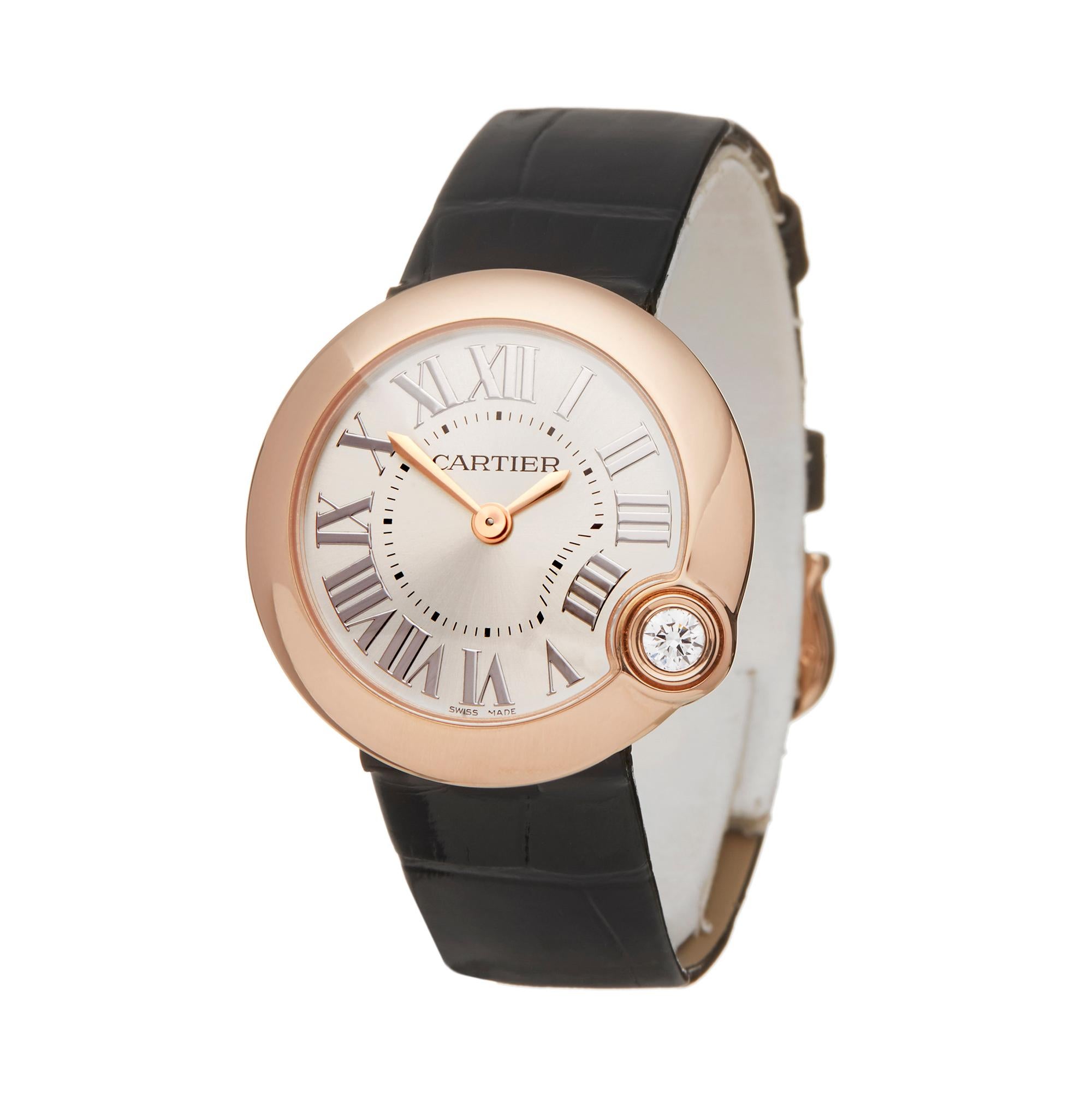 Reference: W5994
Manufacturer: Cartier
Model: Ballon Blanc
Model Reference: 4171 or WGBL0003
Date: 10th December 2018
Gender: Women's
Box and Papers: Box, Manuals and Guarantee
Dial: Silver Roman
Glass: Sapphire Crystal
Movement: Mechanical