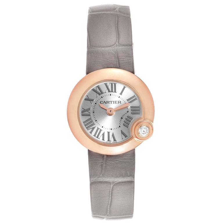 Cartier Ballon Blanc Rose Gold Diamond Ladies Watch Wgbl0002 Box Card For Sale At 1stdibs