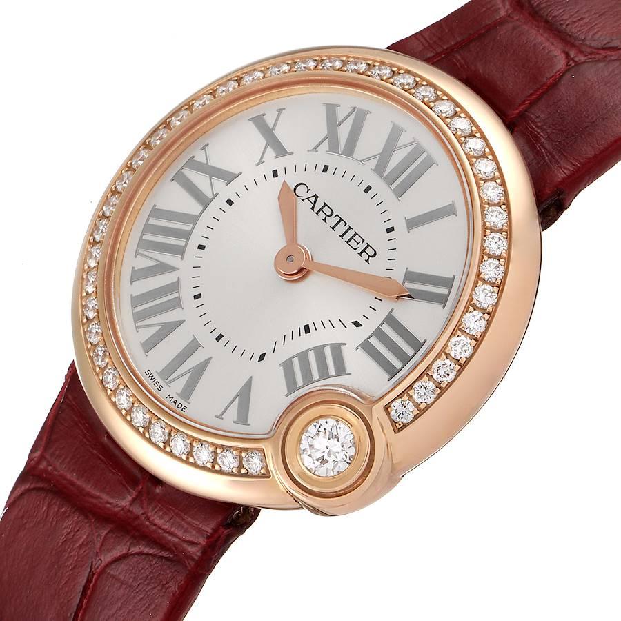 Cartier Montre Ballon pour femme en or blanc et rose avec diamants WJBL0005, non portée en vente 1
