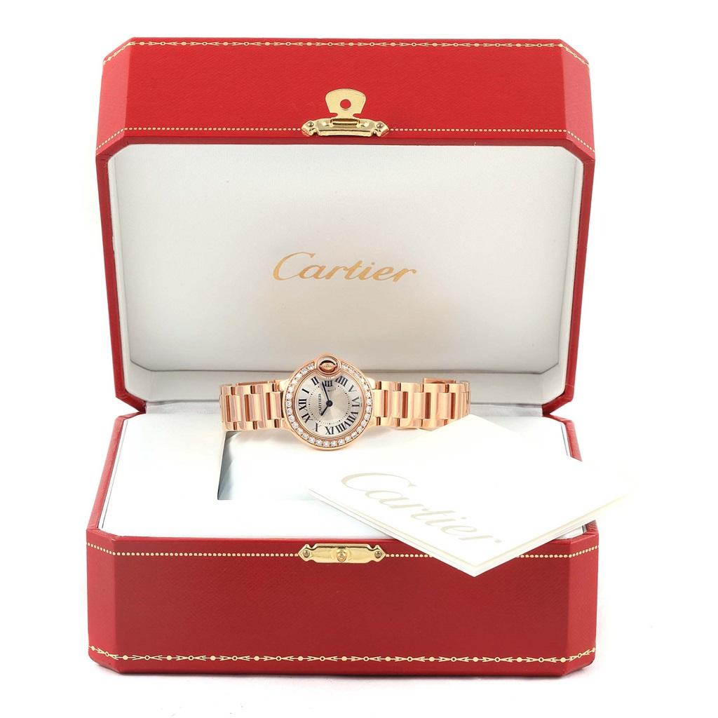 Cartier Ballon Bleu 18 Karat Rose Gold Diamond Small Ladies Watch WE9002Z3 8