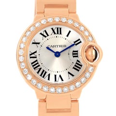 Cartier Ballon Bleu 18 Karat Rose Gold Diamond Small Ladies Watch WE9002Z3