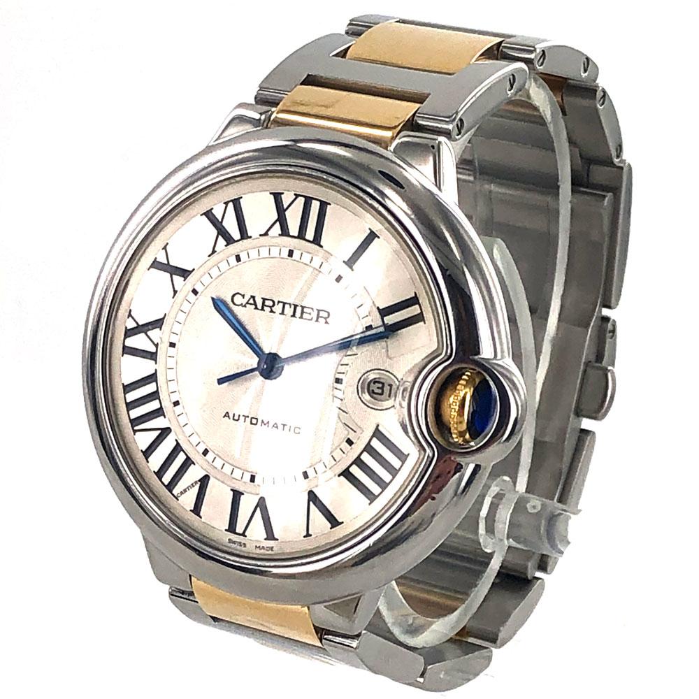 Cartier's Ballon Bleu two tone watch. The watch features 42mm case, automatic movement, water resistant, and 18 karat rose gold and stainless steel link bracelet. Serial number 506.....
No papers, but the watch has been overhauled and newly