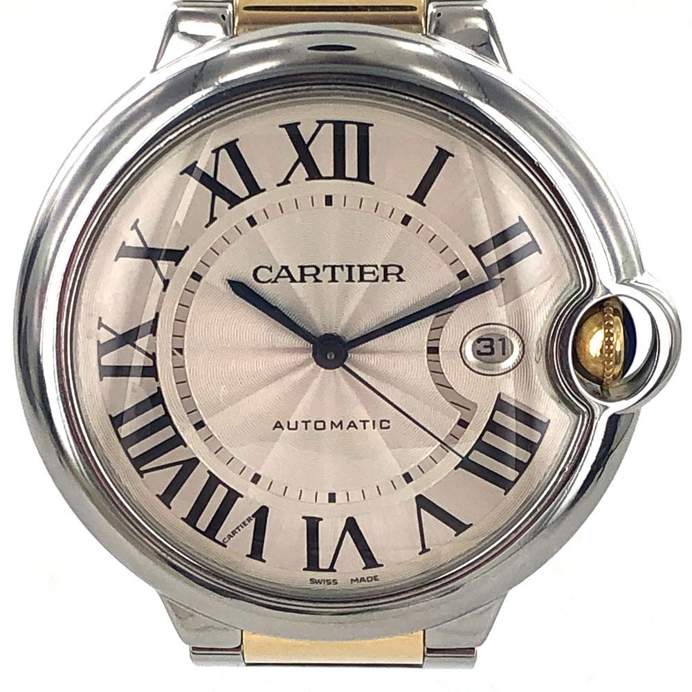 Cartier Ballon Bleu 18 Karat Rose Gold Stainless Steel Automatic Watch In Excellent Condition In Boca Raton, FL
