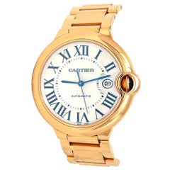 Cartier Montre Ballon automatique en or jaune 18 carats et bleu pour hommes W69005Z2