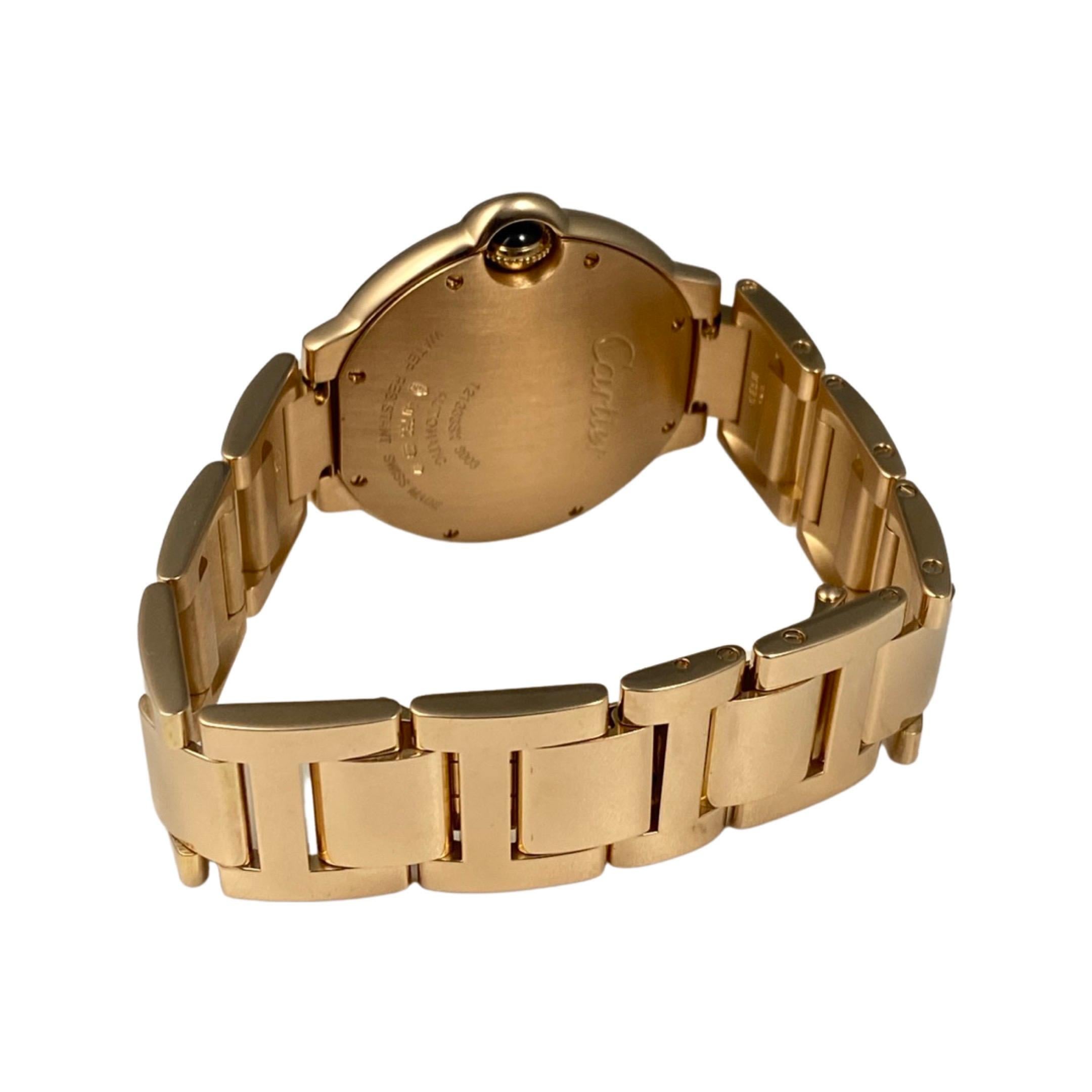 Cartier Ballon Bleu 18k Roségold Fabrik Diamant-Zifferblatt Ref. 3003 Uhr im Zustand „Gut“ in Miami, FL