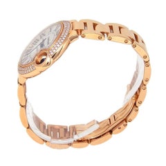 Cartier Ballon Bleu 18k Rose Gold Diamond Bezel Automatic Ladies Watch WE902034