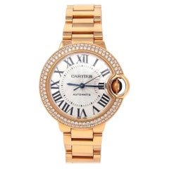 Cartier Ballon Bleu 18k Rose Gold Diamond Bezel Automatic Ladies Watch WE902034
