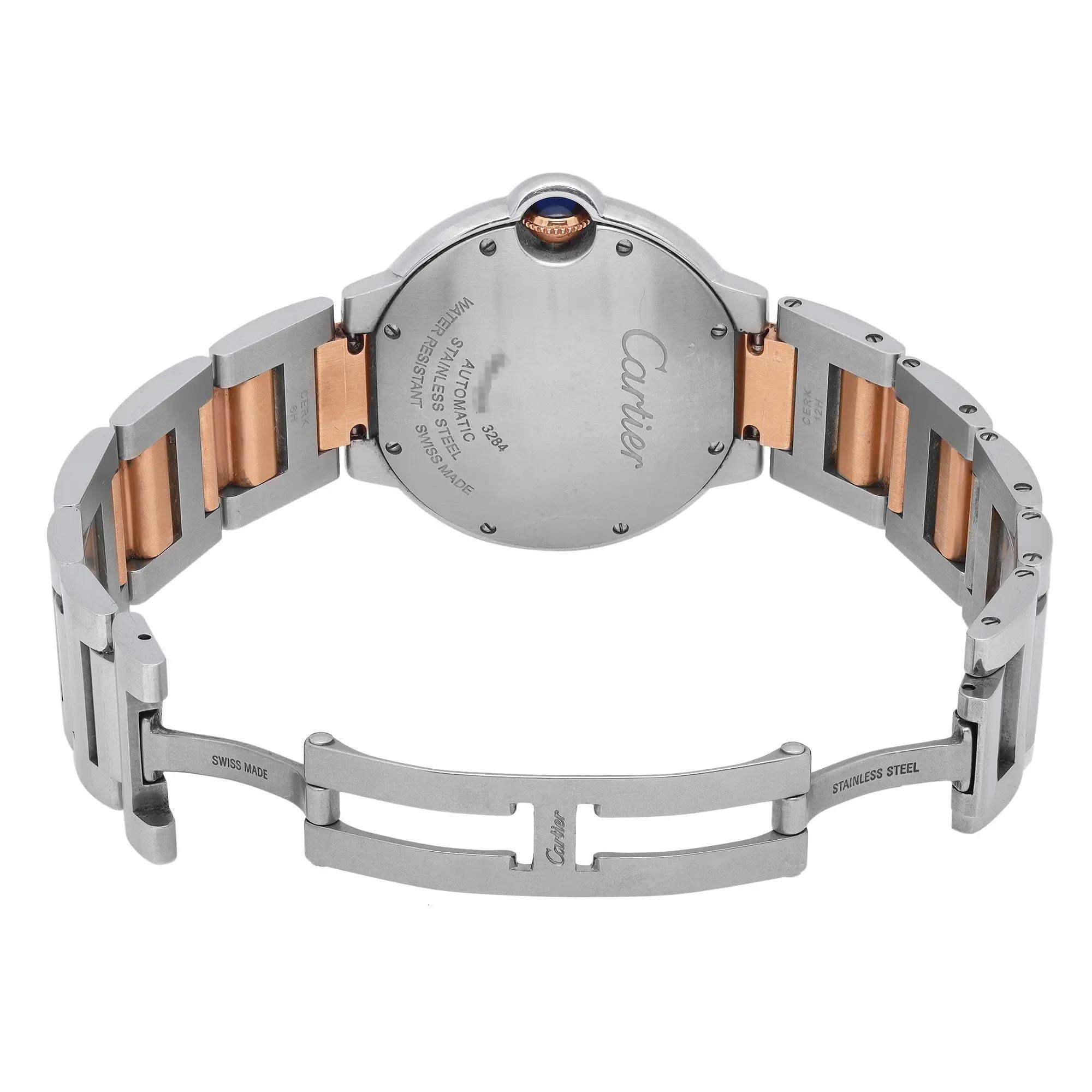 Cartier Ballon Bleu 18K Rose Gold Steel Pink Dial Ladies Watch W6920033 For Sale 2