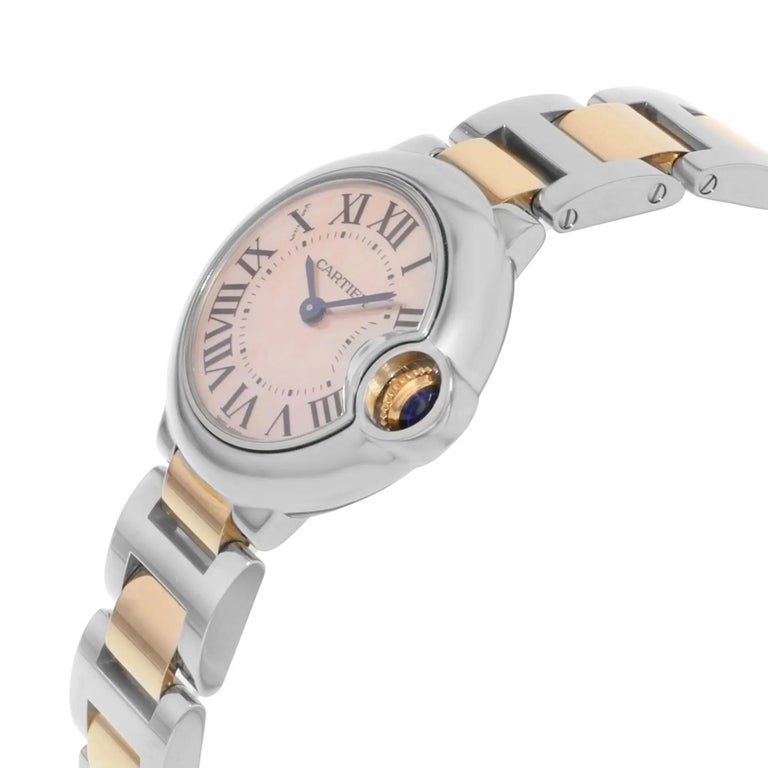 Cartier Ballon Bleu 18K Rose Gold Steel PinkDial Quartz Ladies