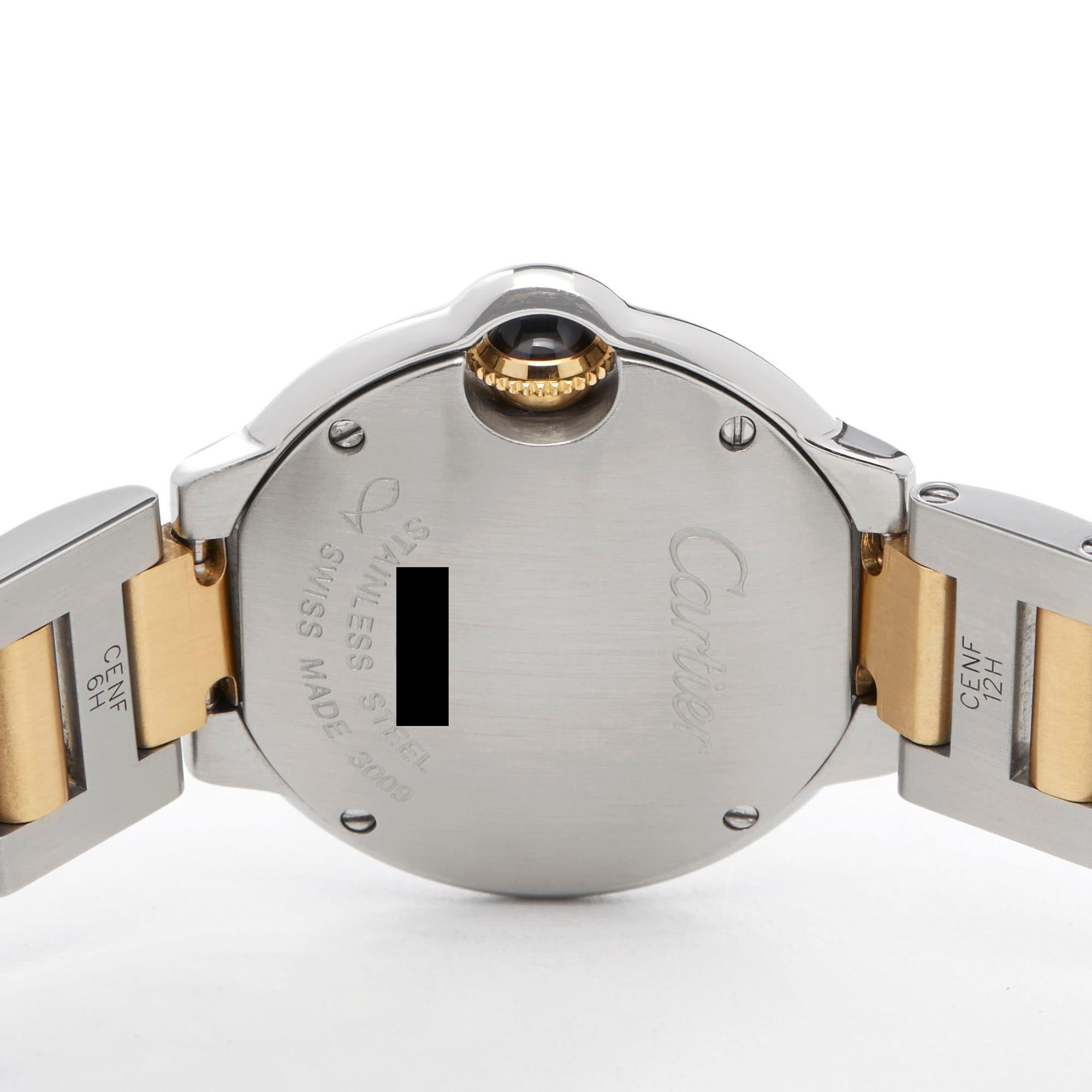Cartier Ballon Bleu 18 Karat Stainless Steel and Rose Gold 3009 Wristwatch 2