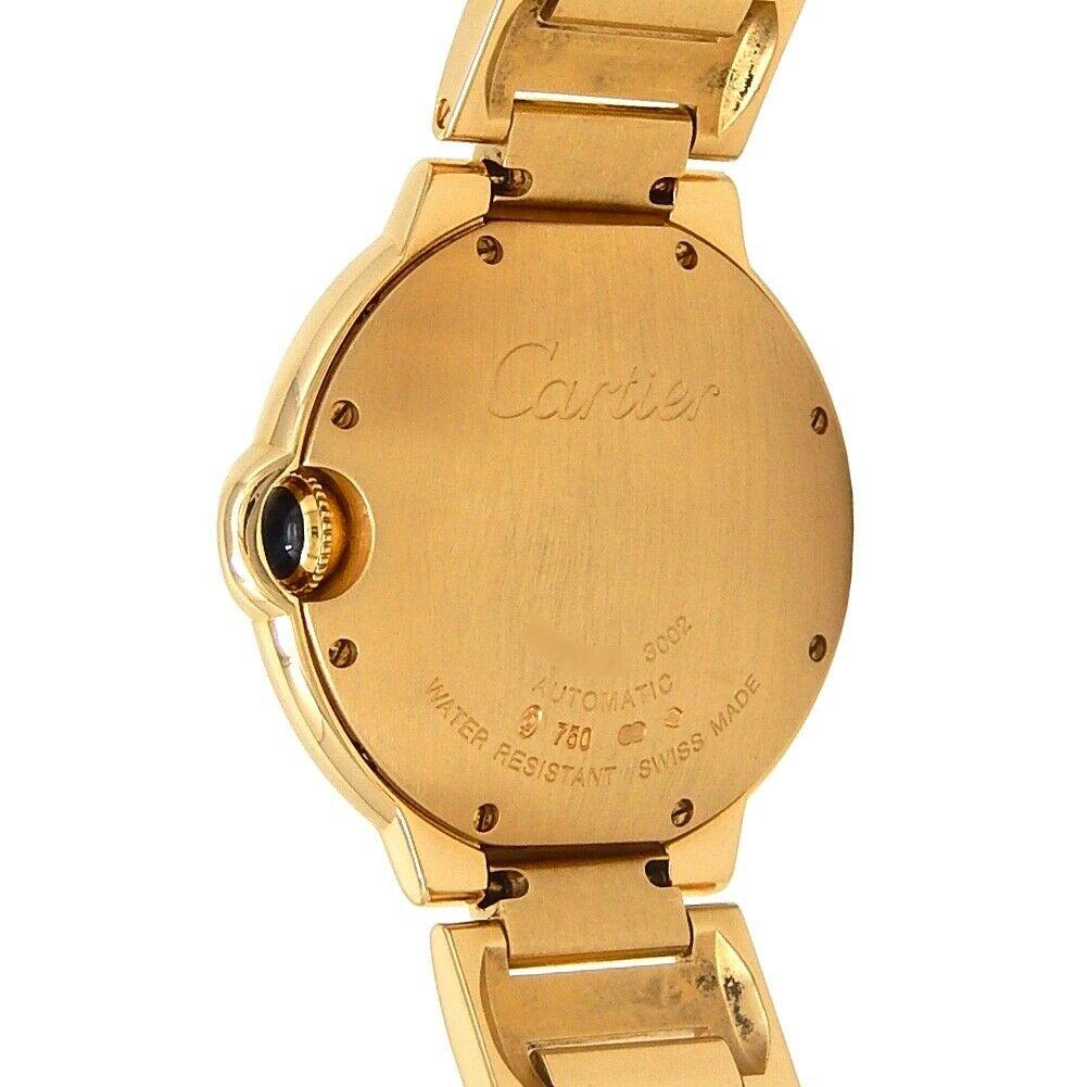 Cartier Ballon Bleu 18 Karat Yellow Gold Automatic Men's Watch W69003Z2 For Sale 2