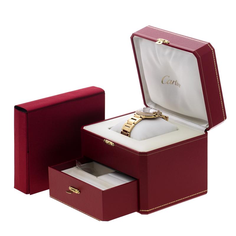 Cartier Ballon Bleu 18k Yellow Gold & Diamonds 3002 Women's Wristwatch 36MM 1