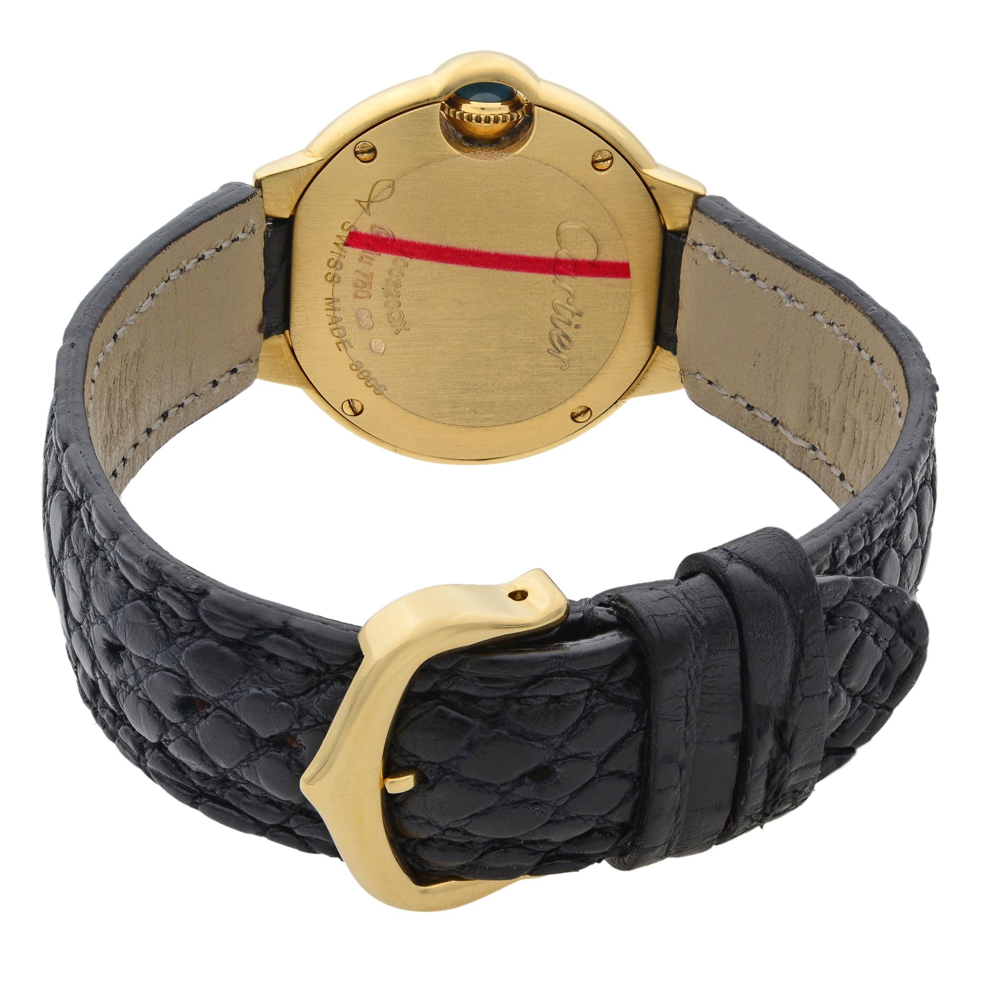 Cartier Ballon Bleu 18k Yellow Gold Silver Dial Quartz Ladies Watch W6900156 1