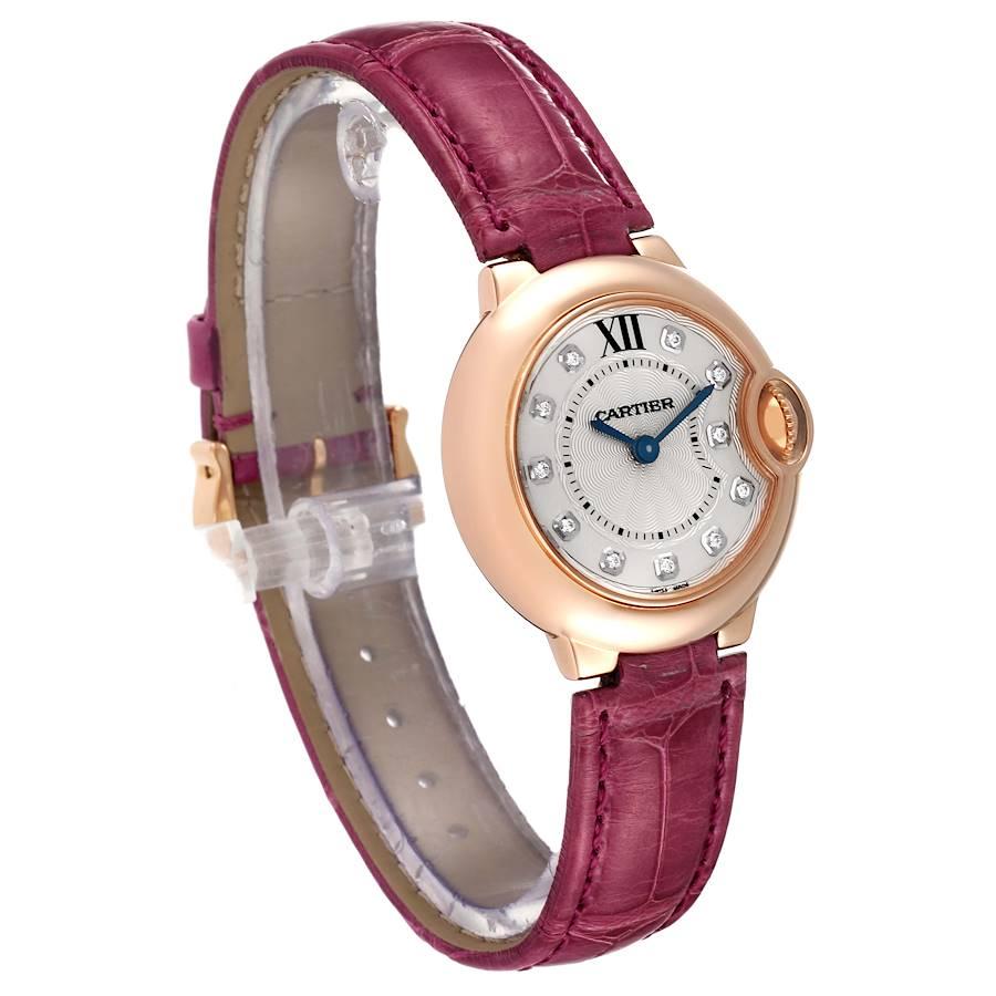 Cartier Ballon Bleu 28 Roségold Diamant Damenuhr WE902050 Box Papiere im Zustand „Hervorragend“ in Atlanta, GA