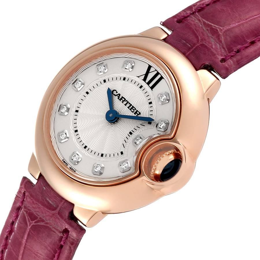 Cartier Ballon Bleu 28 Roségold Diamant Damenuhr WE902050 Box Papiere 2