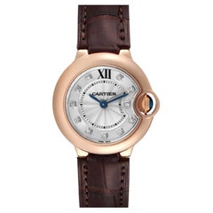 Orologio Cartier Ballon Bleu 28 Oro Rosa Diamante Donna WE902050 Scatola Documenti