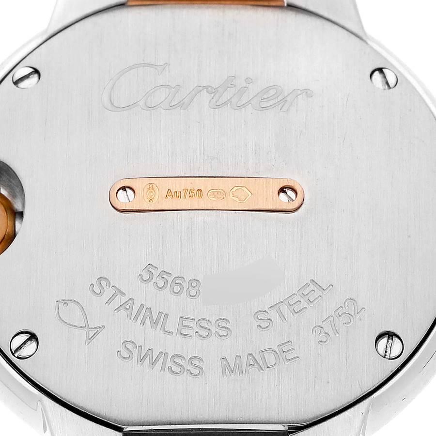 Cartier Ballon Bleu 28 Steel Rose Gold Diamond Ladies Watch W3BB0005 Papers In Excellent Condition In Atlanta, GA