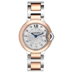 Orologio Cartier Ballon Bleu 28 Acciaio Oro Rosa Diamante Donna W3BB0005 Documenti