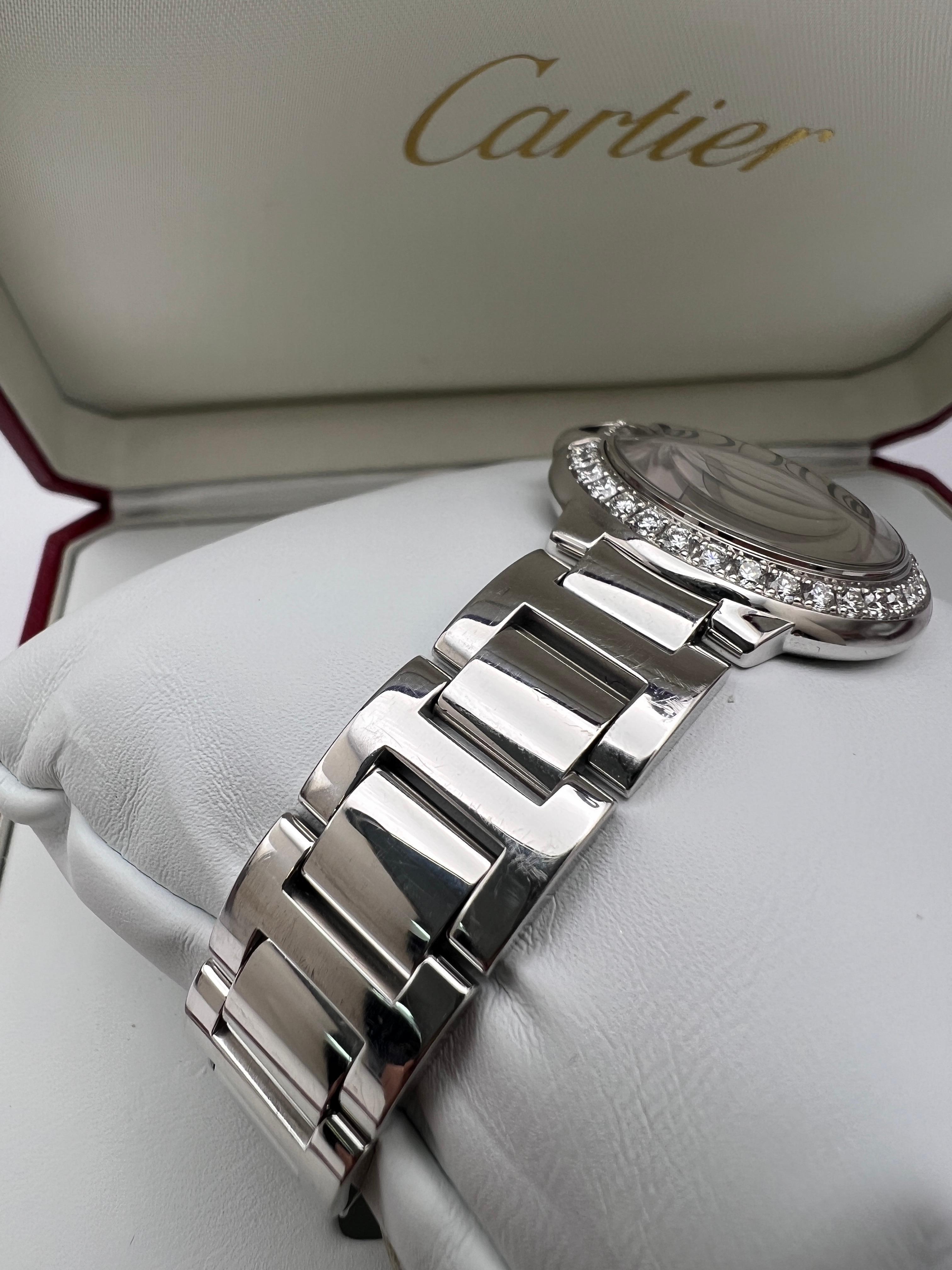 Cartier Ballon Bleu 28mm 18K White Gold Factory Diamond Bezel Box Paper WE9003Z3 1