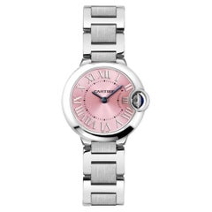 Cartier Ballon Bleu 28mm Rosa Zifferblatt Box & Papiere Stahlquarz-Uhr W6920038