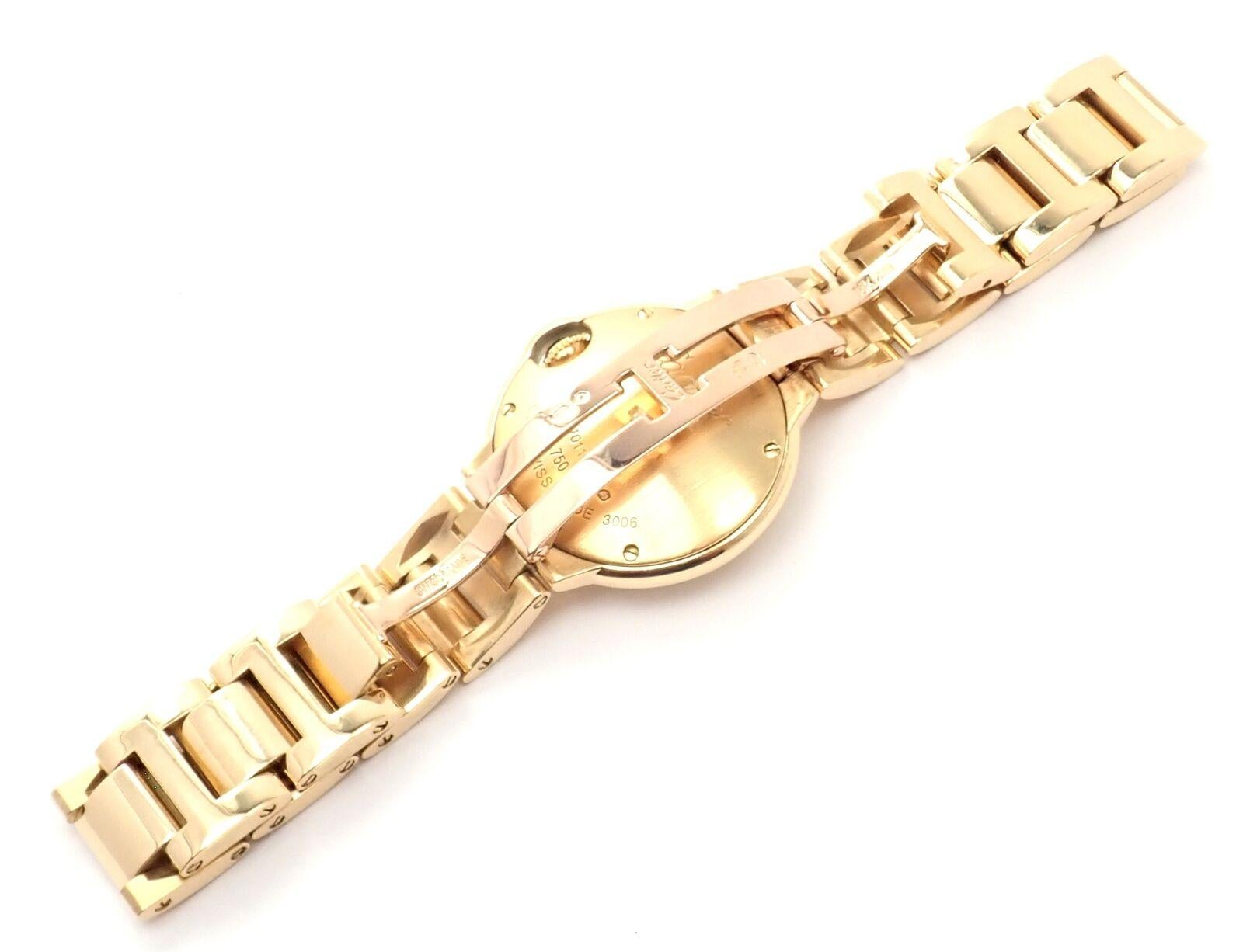 Women's or Men's Cartier Ballon Bleu 28mm Quartz Yellow Gold Watch W69001Z2