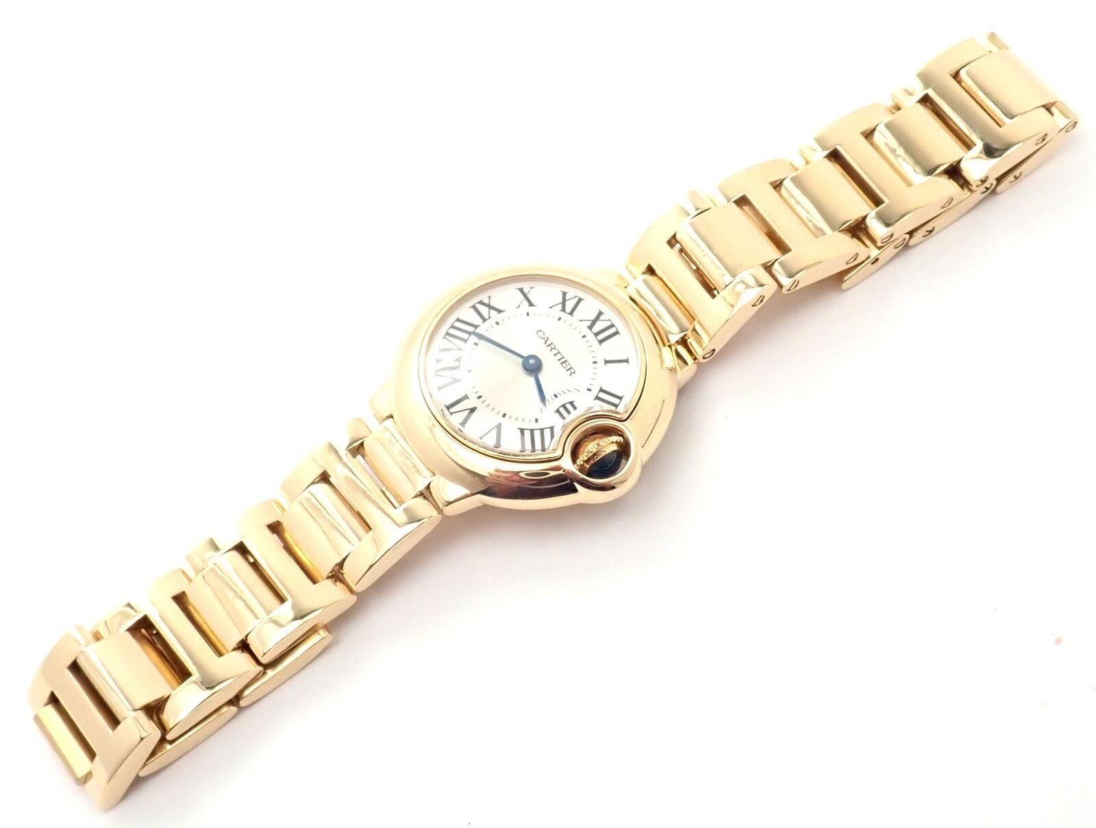 Cartier Ballon Bleu 28mm Quartz Yellow Gold Watch W69001Z2 1