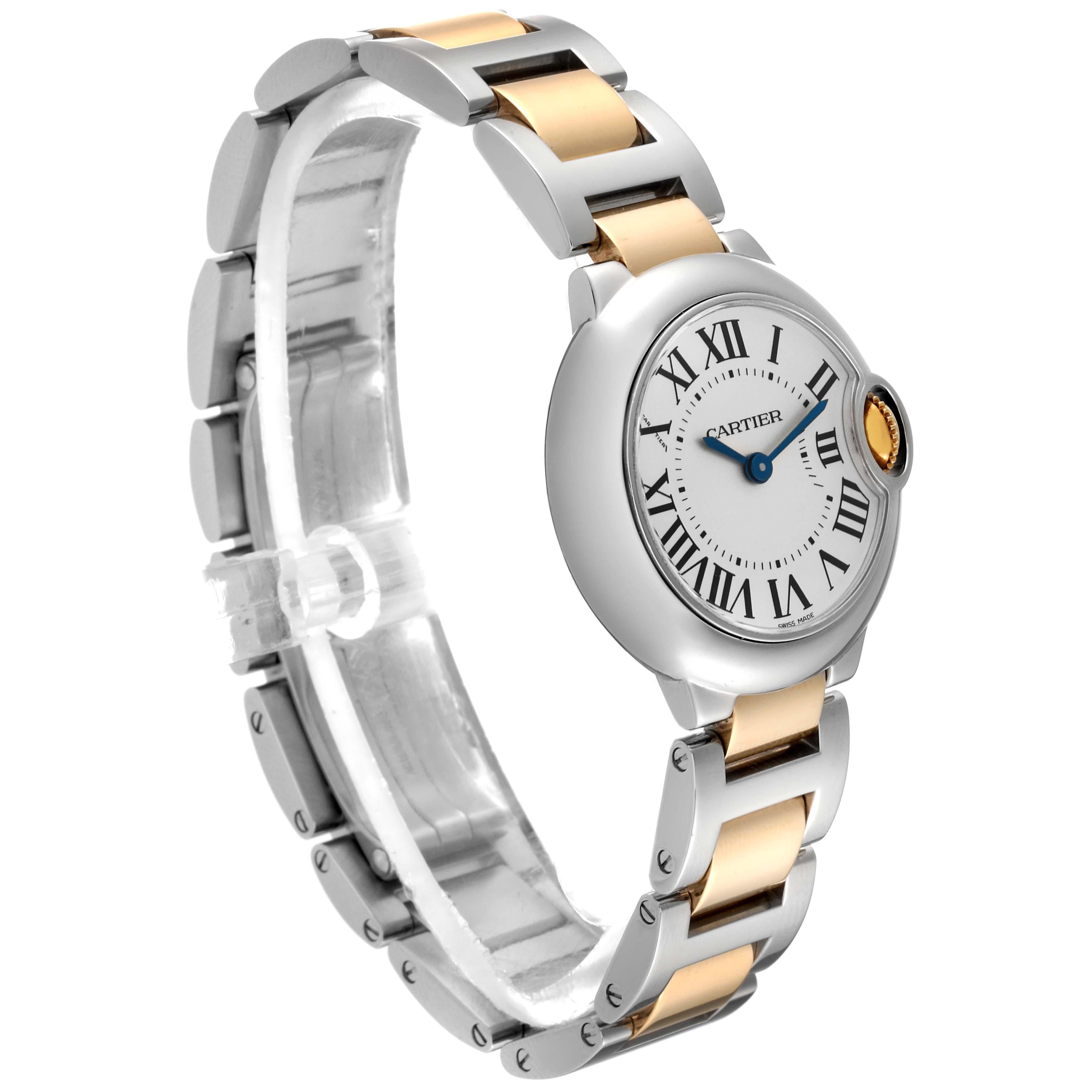 Women's Cartier Ballon Bleu 28mm Steel Yellow Gold Ladies Watch W69007Z3 For Sale