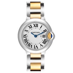 Cartier Ballon Bleu 28mm Steel Yellow Gold Ladies Watch W69007Z3