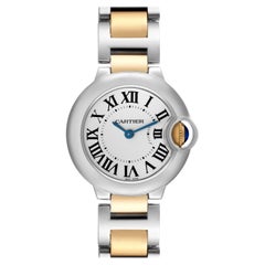 Cartier Ballon Bleu 28mm Steel Yellow Gold Ladies Watch W69007Z3 Papers