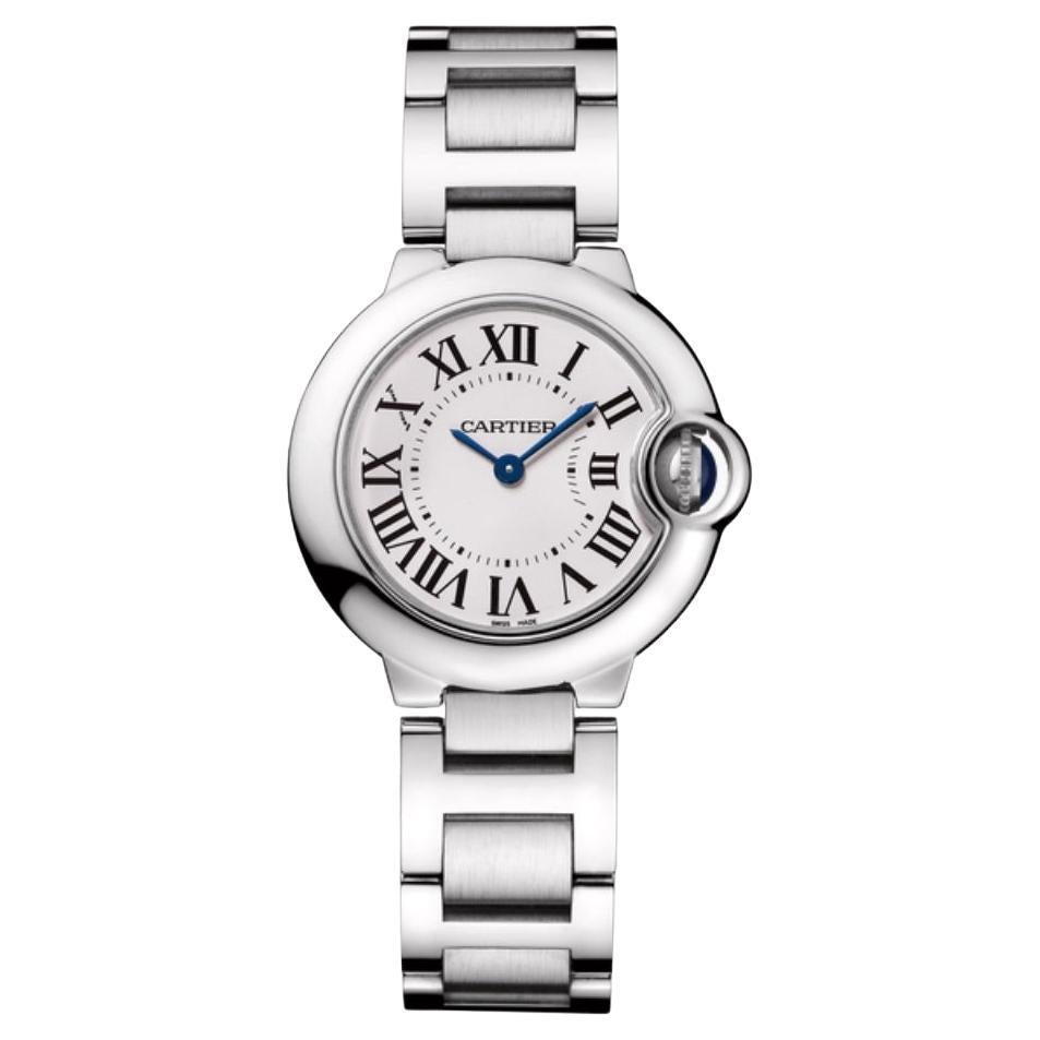 Cartier Ballon Bleu 28mm W69010Z4 Silber Zifferblatt Quarz Damenuhr Papiere