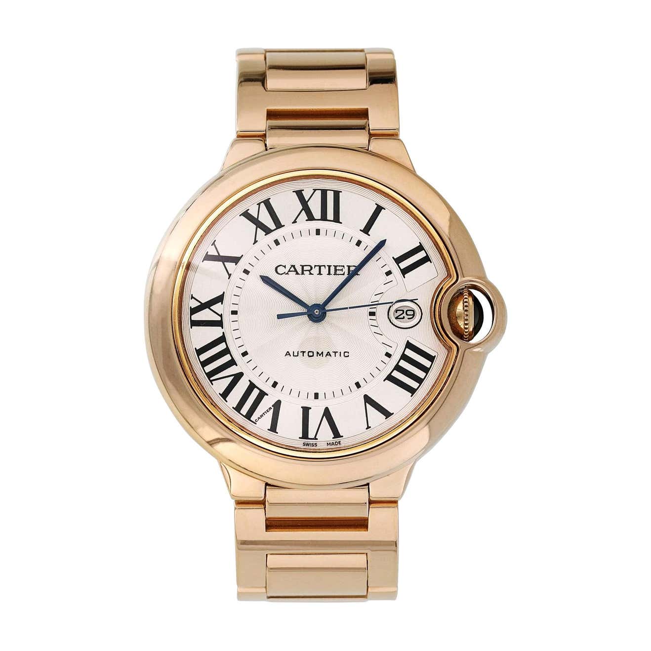 Cartier Ballon Bleu 2999 18 Karat Rose Gold Men's Watch For Sale at ...