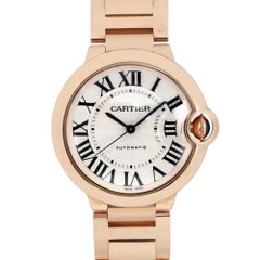Montre unisexe Cartier Ballon Bleu 3003 Or Rose 18k Cadran Silver W69004Z2
