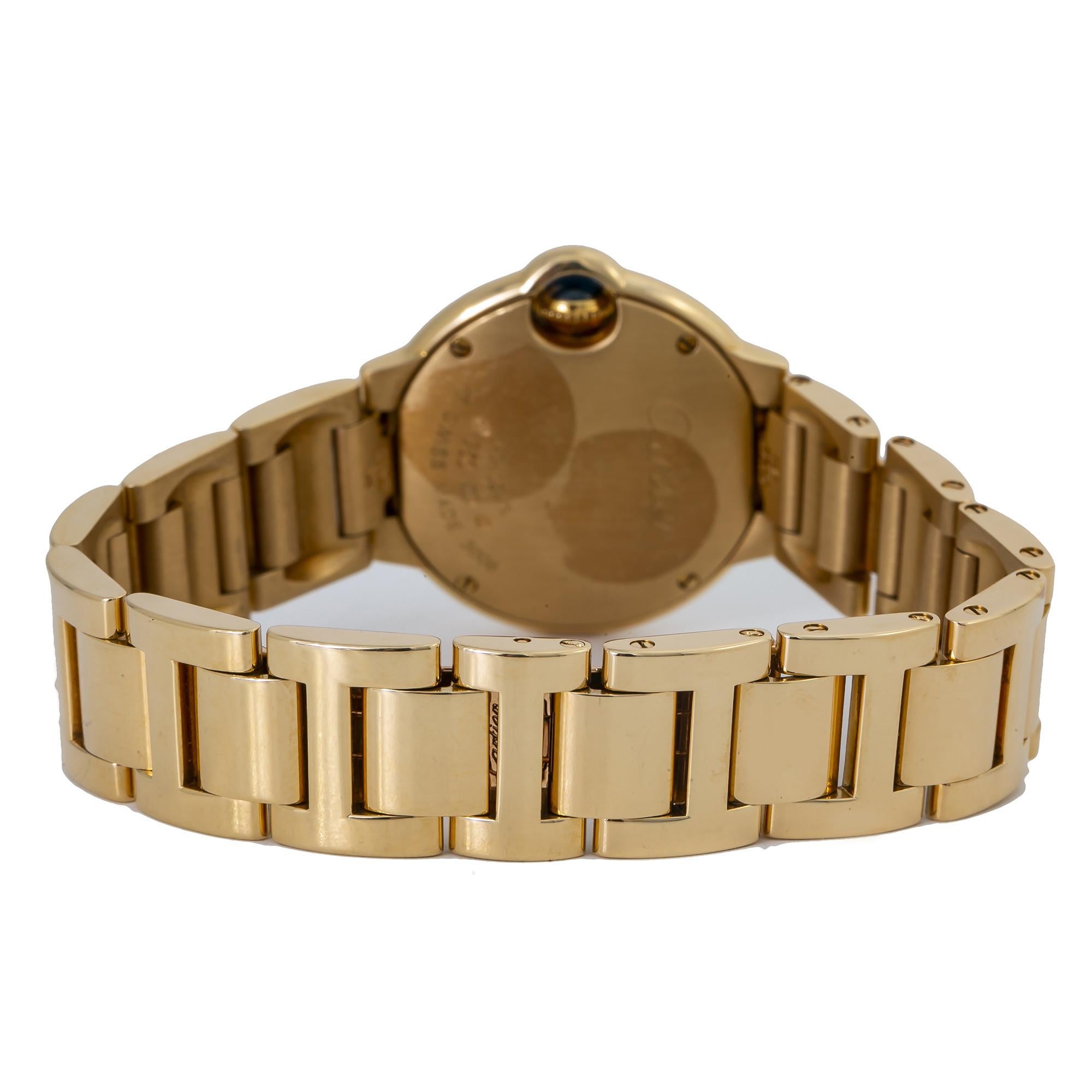 Cartier Ballon Bleu 3006 W69001Z2 Womens Quartz Watch 18K Gold 28mm with B/P
