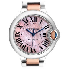 Cartier Ballon Bleu 33 Midsize Steel Rose Gold MOP Dial Watch W6920098