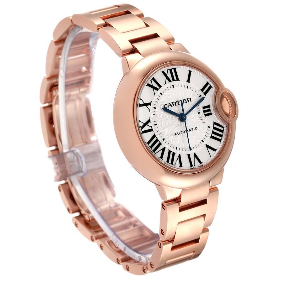 Cartier Ballon Bleu Automatik Roségold Silber Zifferblatt Damenuhr WGBB0042 im Zustand „Hervorragend“ in Atlanta, GA