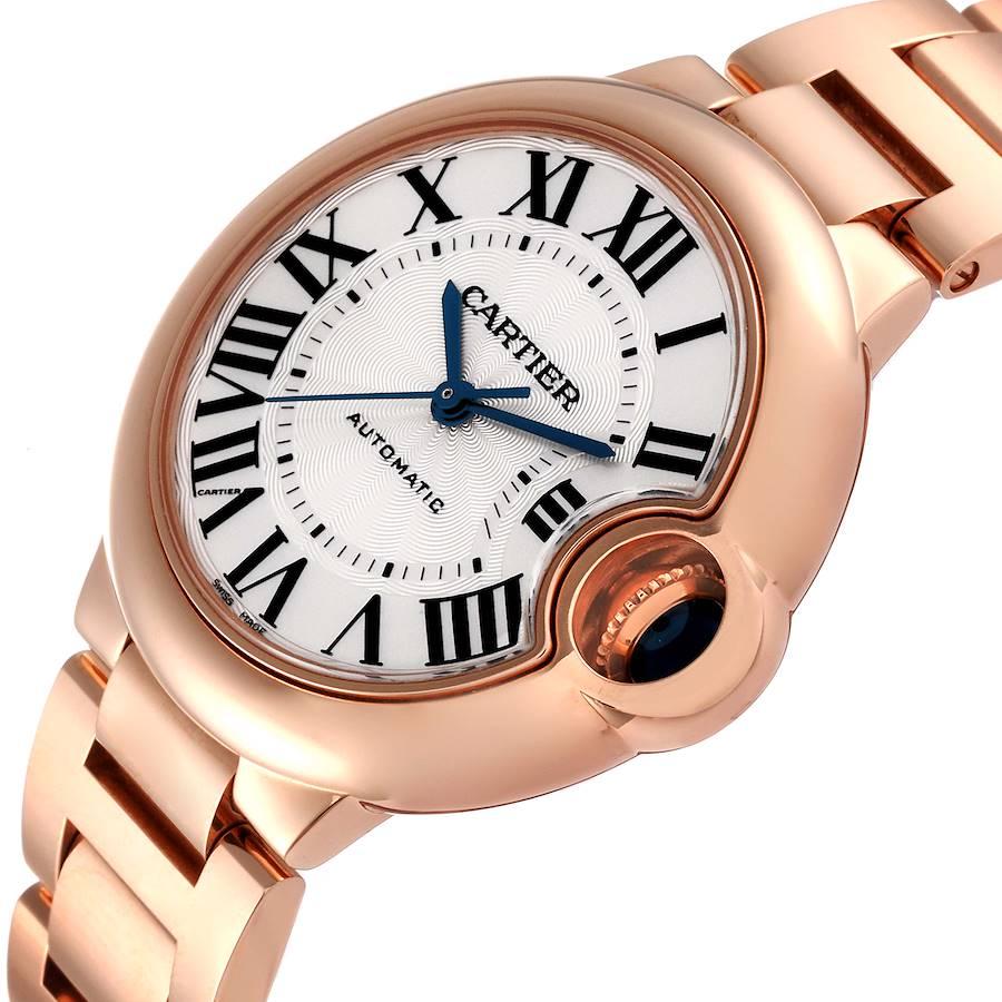 Cartier Ballon Bleu Automatik Roségold Silber Zifferblatt Damenuhr WGBB0042 1