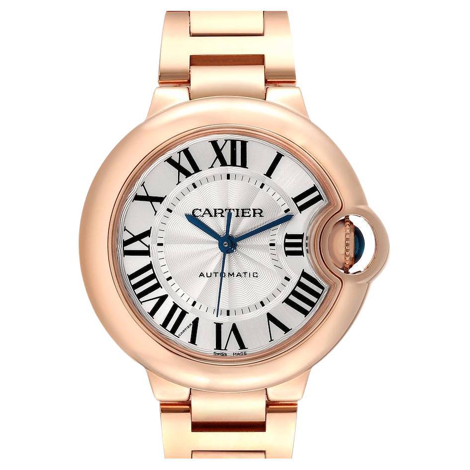 Cartier Ballon Bleu Automatic Rose Gold Silver Dial Ladies Watch WGBB0042