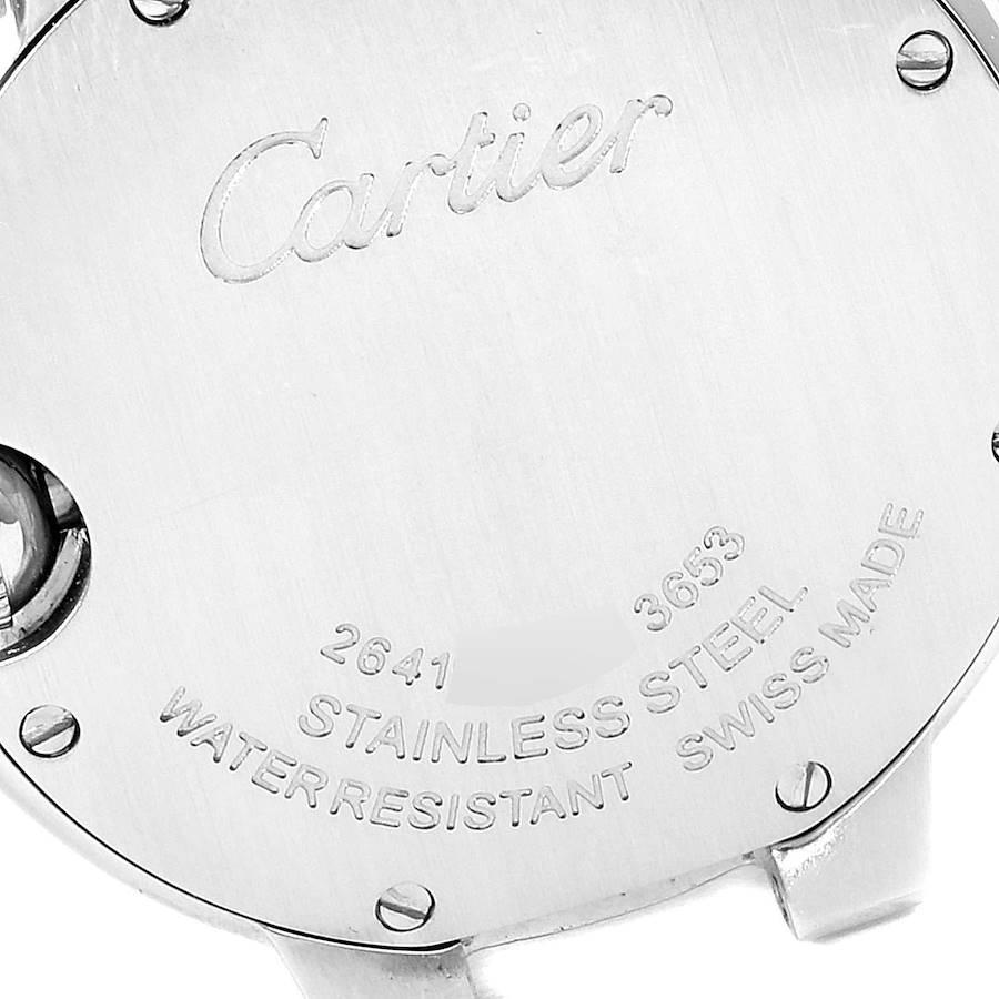 Cartier Ballon Bleu 33 Pink Dial Steel Ladies Watch WSBB0033 In Excellent Condition For Sale In Atlanta, GA