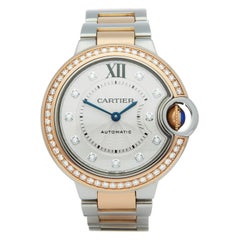 Cartier Ballon Bleu 33 WE902077 or 3753 Ladies Rose Gold Diamond Watch