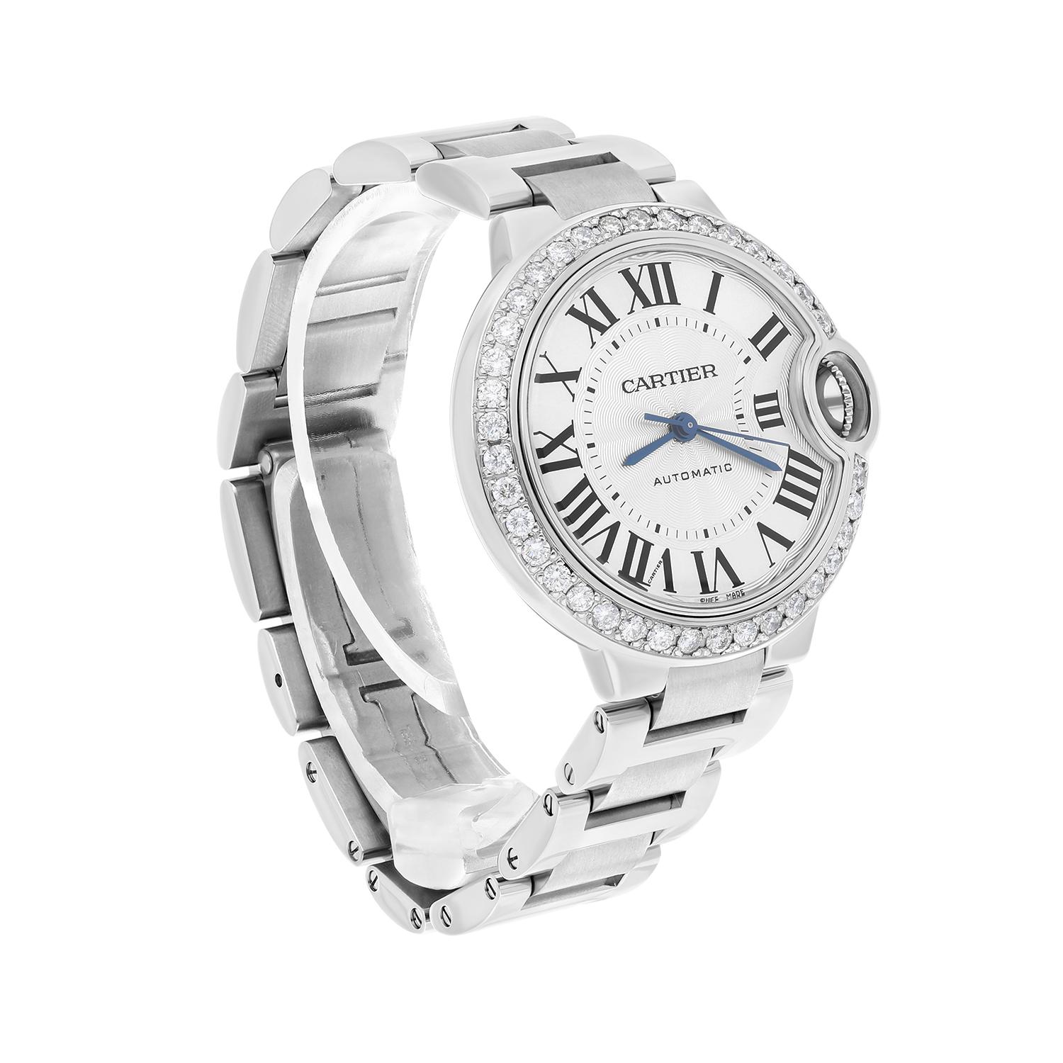 Cartier Ballon Bleu 33mm Women's Watch W6920071 with Diamond Bezel 1