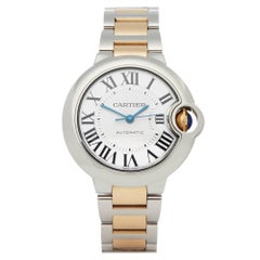 Cartier Ballon Bleu 3489 Ladies Stainless Steel and Yellow Gold Watch