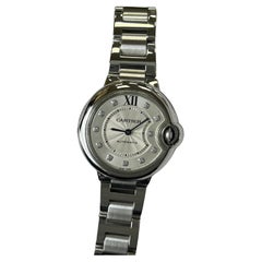Cartier Ballon Bleu 3489 WE902074 Midsize 33mm Diamond Dial Steel Box Paper