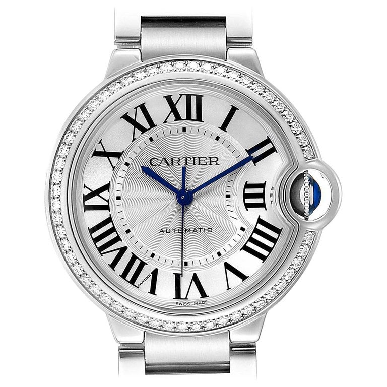 Cartier Ballon Bleu 36 Midsize Diamond Ladies Watch W4BB0017 Unworn For ...