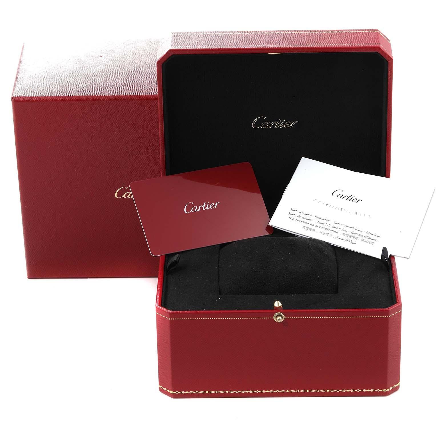 Cartier Ballon Bleu 36 Midsize Diamond Mens Watch W4BB0017 Box Card 6