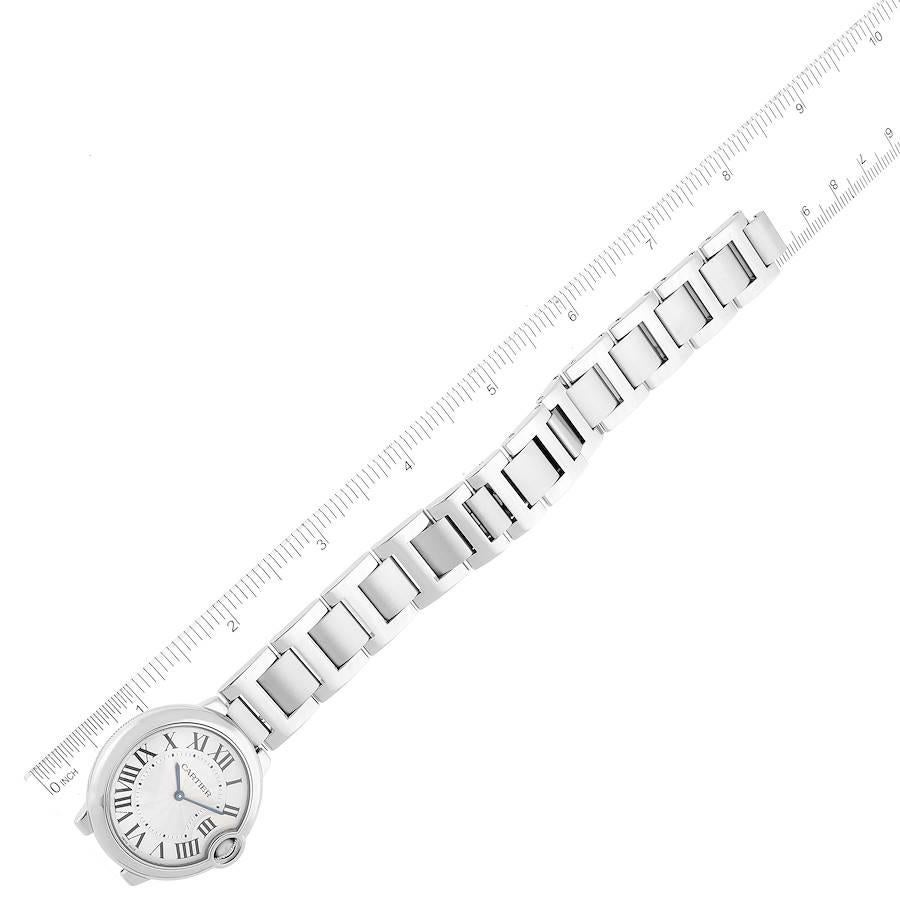 Cartier Ballon Bleu 36 Midsize Silver Guilloche Dial Watch W69011Z4 For Sale 3